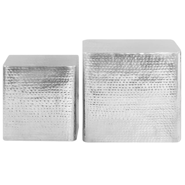 Tables Basses 2 Pcs Argenté Aluminium