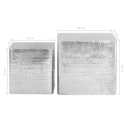 Tables Basses 2 Pcs Argenté Aluminium