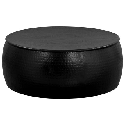 Table Basse Aluminium Martelé 70X30 Cm Noir