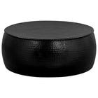 Table Basse Aluminium Martelé 70X30 Cm Noir