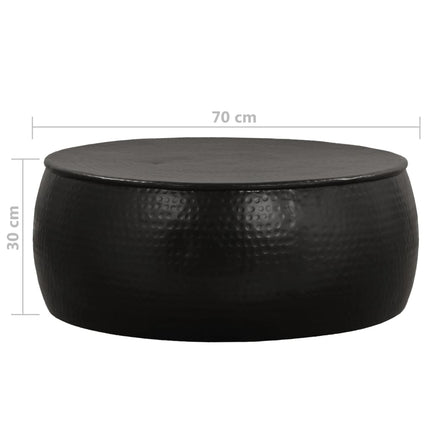 Table Basse Aluminium Martelé 70X30 Cm Noir