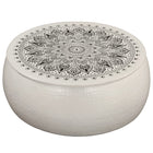 Table Basse Aluminium Martelé 70X30 Cm Blanc