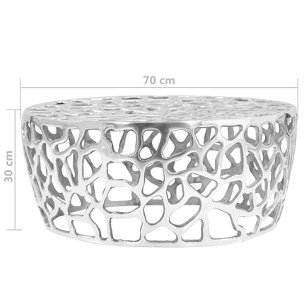 Table Basse Aluminium Moulé Argenté