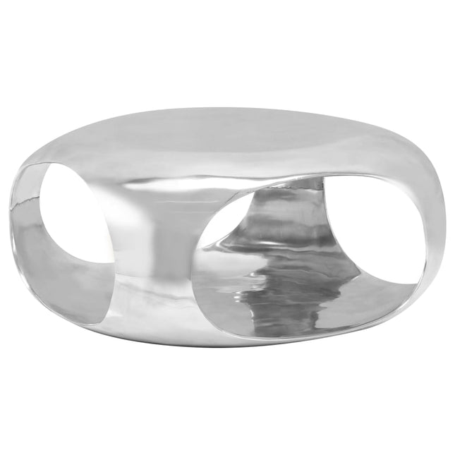 Table Basse Aluminium Moulé 70X70X32 Cm Argenté