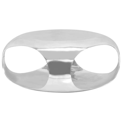 Table Basse Aluminium Moulé 70X70X32 Cm Argenté
