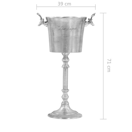 Seau À Champagne Aluminium Solide 39X29X71 Cm Argenté