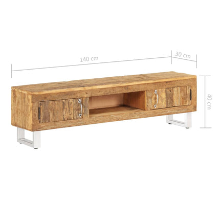 Meuble Tv Bois De Récupération Massif 140X30X40 Cm