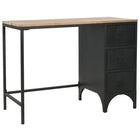 Bureau À Piédestal Unique Bois De Sapin Et Acier 100X50X76 Cm