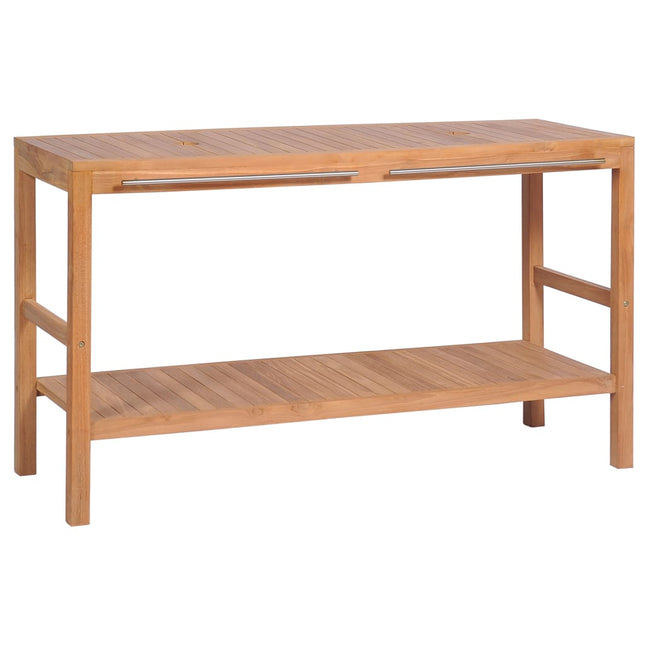 Meuble-Lavabo De Salle De Bains Teck Massif 132X45X75Cm