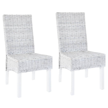 Chaises À Manger Lot De 2 Rotin Kubu Et Bois D'acajou