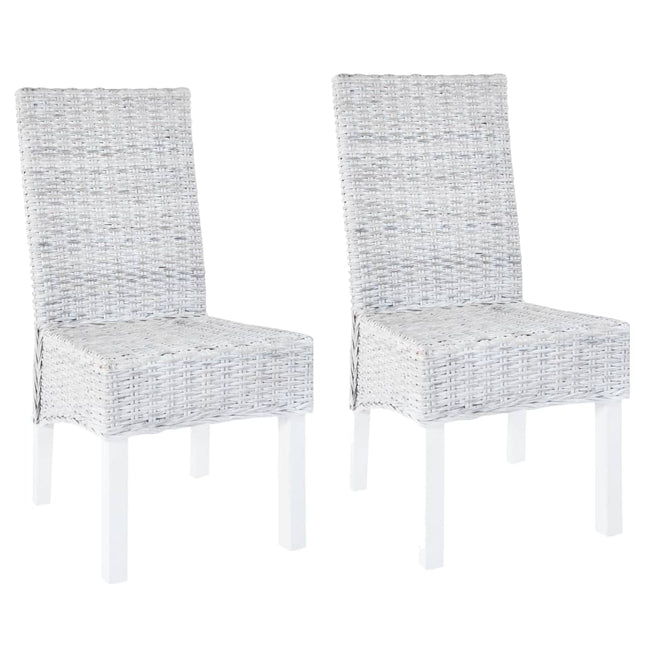 Chaises À Manger Lot De 2 Rotin Kubu Et Bois D'acajou