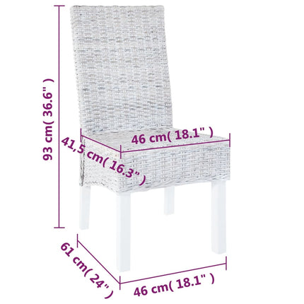 Chaises À Manger Lot De 2 Rotin Kubu Et Bois D'acajou