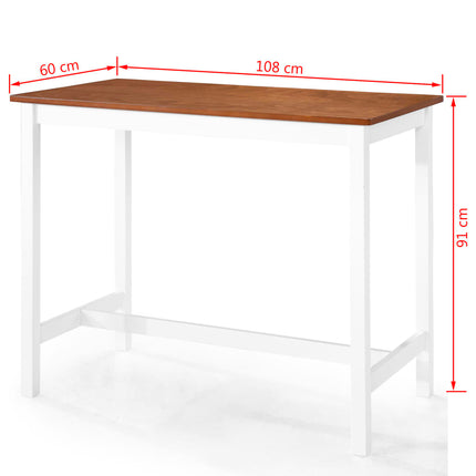 Table Et Tabouret De Bar 5 Pcs Bois Massif