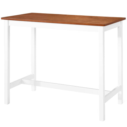 Table Et Chaises De Bar 3 Pcs Bois Massif Marron Et Blanc
