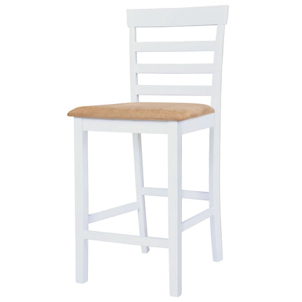 Table Et Chaises De Bar 3 Pcs Bois Massif Marron Et Blanc