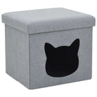 Lit Pliable Pour Chats Faux Lin 37 X 33 X 33 Cm Gris