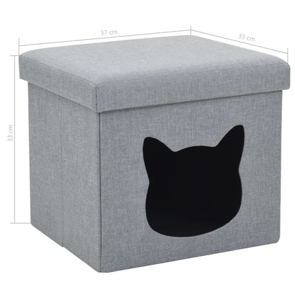 Lit Pliable Pour Chats Faux Lin 37 X 33 X 33 Cm Gris