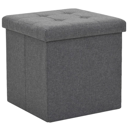 Tabouret De Rangement Pliable Faux Lin