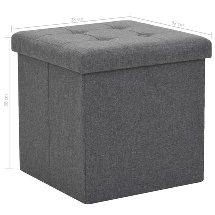 Tabouret De Rangement Pliable Faux Lin