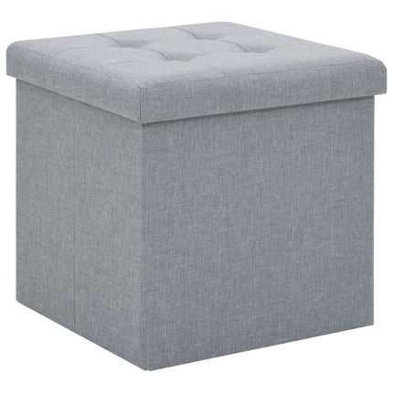 Tabouret De Rangement Pliable Faux Lin