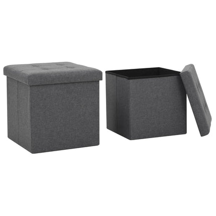 Tabouret De Rangement Pliable Faux Lin
