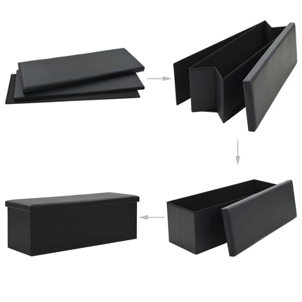 Banc De Rangement Pliable Similicuir 110 X 38 X 38 Cm