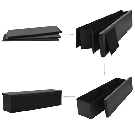 Banc De Rangement Pliable Similicuir 150 X 38 X 38 Cm