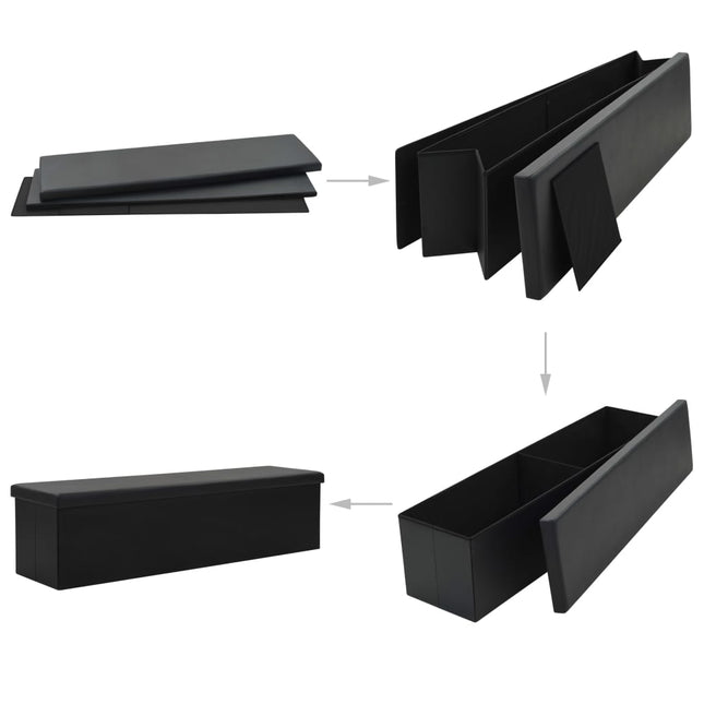 Banc De Rangement Pliable Similicuir 150 X 38 X 38 Cm