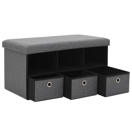 Banc De Rangement Pliable Faux Lin 76 X 38 X 38 Cm
