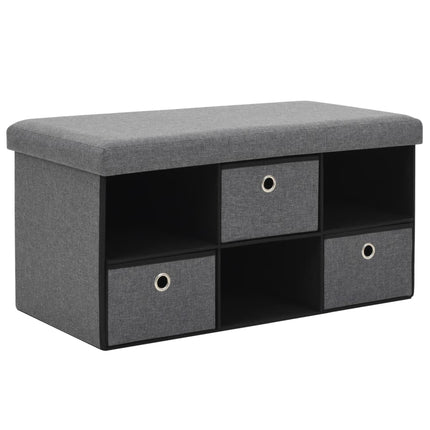 Banc De Rangement Pliable Faux Lin 76 X 38 X 38 Cm