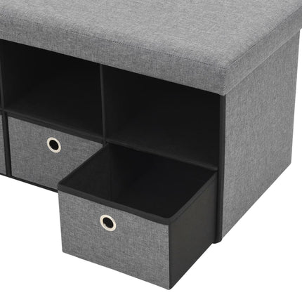 Banc De Rangement Pliable Faux Lin 76 X 38 X 38 Cm