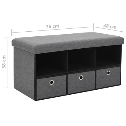 Banc De Rangement Pliable Faux Lin 76 X 38 X 38 Cm