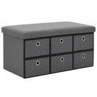Banc De Rangement Pliable Faux Lin 76 X 38 X 38 Cm