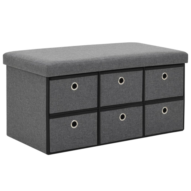 Banc De Rangement Pliable Faux Lin 76 X 38 X 38 Cm