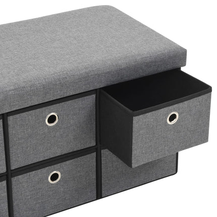 Banc De Rangement Pliable Faux Lin 76 X 38 X 38 Cm