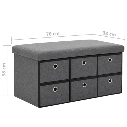 Banc De Rangement Pliable Faux Lin 76 X 38 X 38 Cm