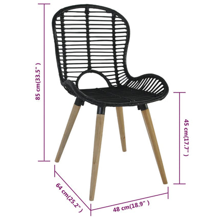 Chaises À Manger Lot De 2 Rotin Naturel