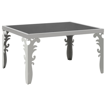 Table Basse Miroir Acier Inoxydable Et Verre 80X60X44 Cm