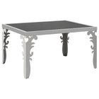 Table Basse Miroir Acier Inoxydable Et Verre 80X60X44 Cm