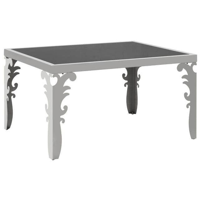 Table Basse Miroir Acier Inoxydable Et Verre 80X60X44 Cm