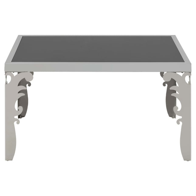 Table Basse Miroir Acier Inoxydable Et Verre 80X60X44 Cm