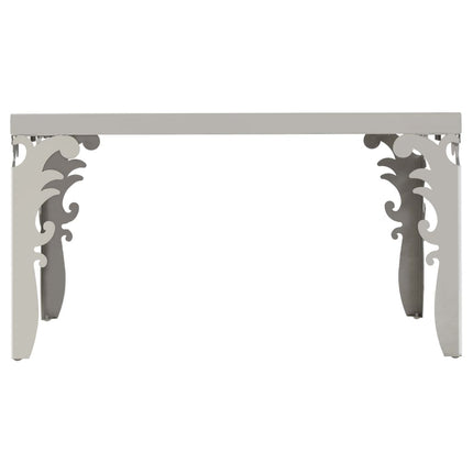 Table Basse Miroir Acier Inoxydable Et Verre 80X60X44 Cm
