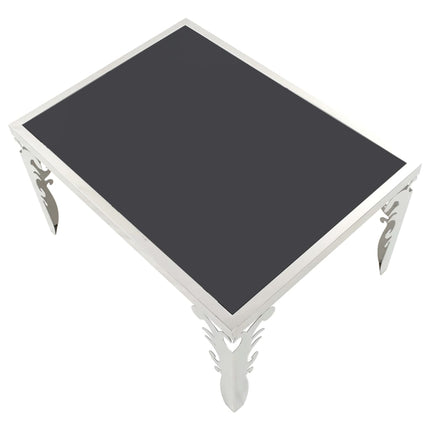 Table Basse Miroir Acier Inoxydable Et Verre 80X60X44 Cm