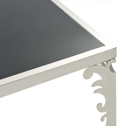 Table Basse Miroir Acier Inoxydable Et Verre 80X60X44 Cm
