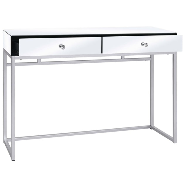 Table Console Miroir Acier Et Verre 107 X 33 X 77 Cm