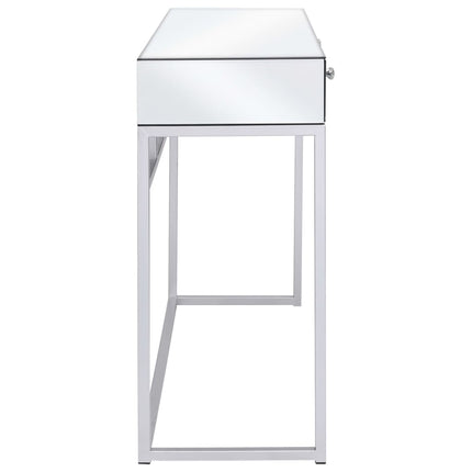 Table Console Miroir Acier Et Verre 107 X 33 X 77 Cm