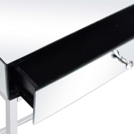 Table Console Miroir Acier Et Verre 107 X 33 X 77 Cm