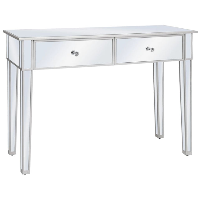 Table Console Miroir Mdf Et Verre 106,5 X 38 X 76,5 Cm