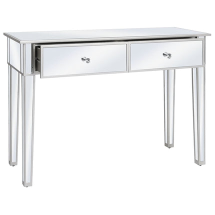 Table Console Miroir Mdf Et Verre 106,5 X 38 X 76,5 Cm