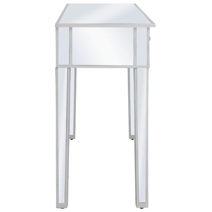 Table Console Miroir Mdf Et Verre 106,5 X 38 X 76,5 Cm